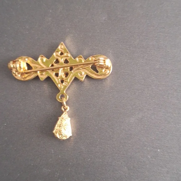 Elegant Gold and Silver Brooch - Picture 3 of 3